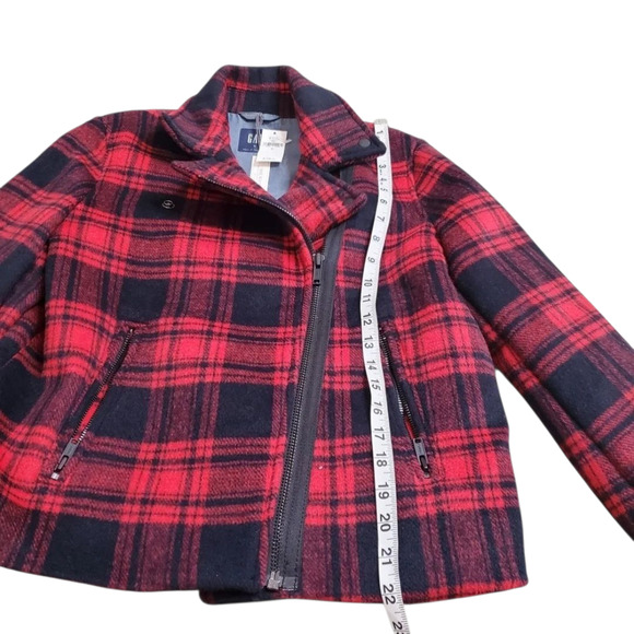 Gap Red Buffalo Plaid Women's Moto Jacket Size: M NEW - Picture 6 of 10